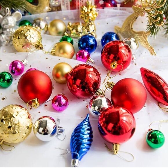 Christmas Ornaments New Holiday Assorted Sizes And Designs Multicolor Festive - Picture 1 of 3